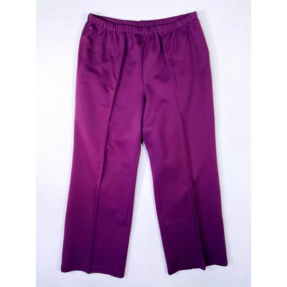 VTG Sears Perma-Prest Purple 29W Elastic Waist Stitched Crease Pants Size 16.5